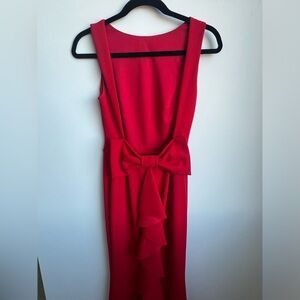 B Darlin Red Backless Dress with Bow Detail